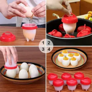 Hervidor de Huevos de Silicona x6: ¡Cocina Huevos Perfectos con Facilidad! - Hervidor De Huevos En Silicona x6