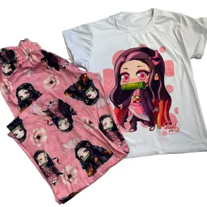 Pijama Piel de Durazno Niña Nezuko: ¡Suave como una Nube! - Pijama piel de durazno niña Nezuco