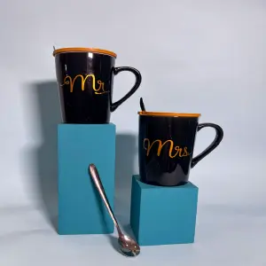 Taza de bambú para parejas: Mr & Mrs - Mug tapa bambú Mr & Mrs