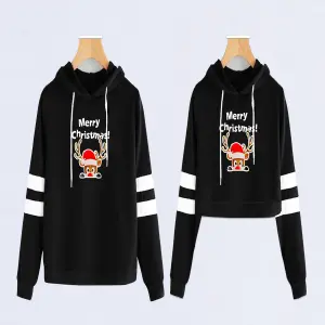 Buzo y Saco con Capucha para Parejas: ¡Feliz Navidad! - Buzo,Saco Hoodie Parejas Merry Christmas