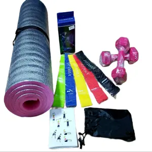 Kit de Entrenamiento Completo: Colchoneta, Bandas de Resistencia y Mancuernas - Kit de colchoneta +bandas +mancuernas