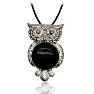 Collar Buho Cuarzo Ónix: Protección y Estilo - Collar Buho Cuarzo Onix Proteccion