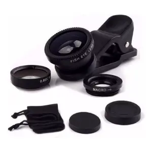 Kit de Lentes para Celular 3 en 1: Ojo de Pez, Gran Angular y Macro - Kit Lentes Celular 3en1 Ojo De Pez Gran