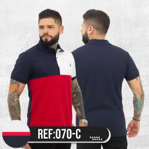 070C POLO COMBINADA AZUL OSC BLANCO ROJO: Elegancia y Estilo en Cada Detalle - 070C POLO COMBINADA AZUL OSC BLANCO ROJO