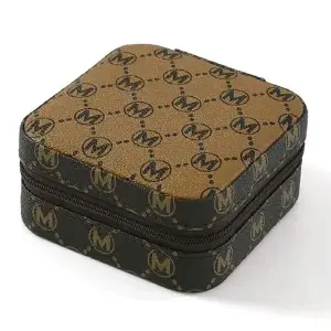 Mini Joyero Organizador con Cremallera: ¡Café Perfecto! - Mini Joyero Organizador Cremallera Cafe
