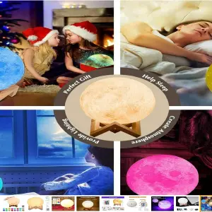 Lampara Luna 3D: Ilumina tu espacio con 16 colores - Lampara Luna 3D 16 luces de Colores 15cm