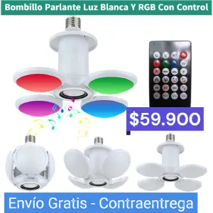 BOMBILLO PARLANTE CON LUZ BLANCA Y RGB: Ilumina y Escucha con Estilo - BOMBILLO PARLANTE CON LUZ BLANCA Y RGB