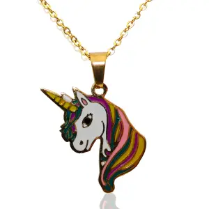 Collar Unicornio Acero: Elegancia y Magia en tu Piel - Collar Unicornio Acero