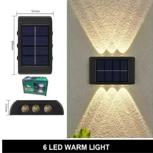 Dt Lámpara Aplique Solar 6 Leds: Ilumina tus noches con energía solar - Dt Lámpara Aplique Solar 6 Leds