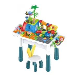 Mesa de Juego de Actividades con Bloques para Niños: ¡148 Piezas de Diversión! - Mesa Juego Actividades Bloques Niños 148