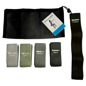 Bandas Elásticas para Gimnasio: Kit x5 - Bandas Tela Cerrada Elásticas Kit X5 Gym