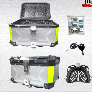 Maletero 55 Litros para Moto - ¡Tu Compañero de Viaje Perfecto! - Maletero 55 Litros Moto plateado