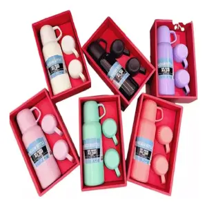 TERMO VACUUM SET X3 TAZAS PLÁSTICO AE-02: ¡El Kit Perfecto para tus Bebidas! - TERMO VACUUM SET X3 TAZAS PLASTICO AE-02