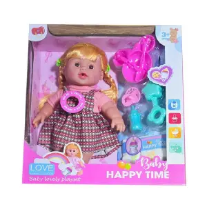 Muñeca Vestido Pañal Chupo Utencilios Co