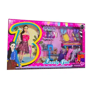 Muñeca Reina: ¡La Compañera Perfecta para Jugar! - Muñeca Reina Vestido Accesorios Mascotas