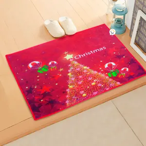 Tapete Navideño Antideslizante FM0203: ¡Dale un Toque Festivo a tu Hogar! - Tapete Navideño Antideslizante FM0203
