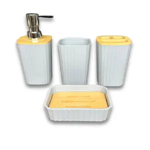 Juego de Baño 4 Piezas Cuadrado: Elegancia y Estilo para tu Baño - Juego Baño 4 Piezas Cuadrado