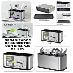 Organizador de Cubiertos con Drenaje: Elegancia y Practicidad en tu Cocina - ORGANIZADOR DE CUBIERTOS CON DRENAJE