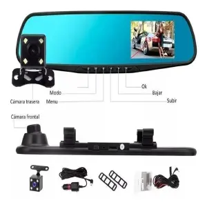 Espejo Retrovisor con Doble Cámara y Memoria Integrada - Espejo Retrovisor Doble Camara + memoria