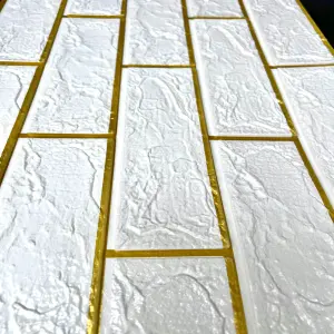 Panel Adhesivo Ladrillo Oro: Elegancia y Estilo para tu Hogar - Panel Adhesivo ladrillo oro x 1 unidades