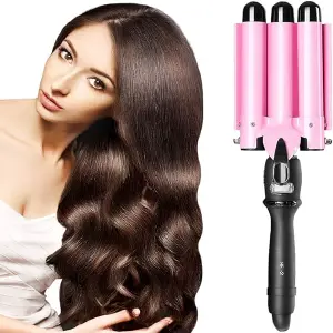 PLANCHA RIZADORA 3 TUBOS MUJER: Ondas Perfectas y Duraderas - PLANCHA RIZADORA 3 TUBOS MUJER