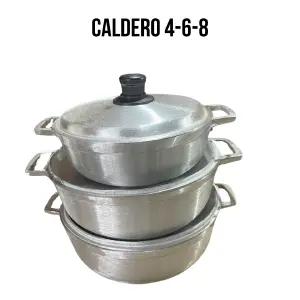 Juego de Calderos Premium #4-#6-#8: Calidad y Durabilidad para tu Cocina - JUEGO DE CALDEROS #4-#6-#8