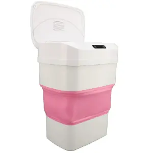 Papelera Plegable Inteligente Rosa: ¡Organización y Estilo en un Solo Producto! - Papelera Plegable Inteligente Rosa
