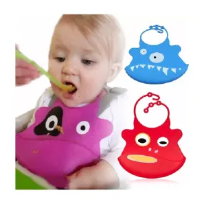 Babero de Silicona Impermeable para Bebés con Bolsillo: ¡Protección Total para tu Pequeño! - Babero Silicona Bebe Impermeable Bolsill